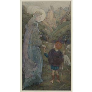 PATTEE Elsie Dodge 1876,Angel and shepherd boy,Sotheby's GB 2011-04-11