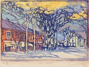 PATTERSON Margaret Jordan 1867-1950,Main Street, Nantucket,1920,Swann Galleries US 2023-11-02