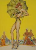 PATTERSON Russell,Shapely young woman attracts a crowd at the beach.,Illustration House 2007-03-14