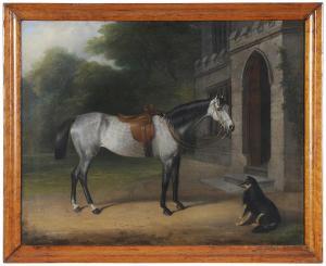PAUL John 1830-1890,Dapple Gray Horse and Dog,1869,Brunk Auctions US 2018-05-12