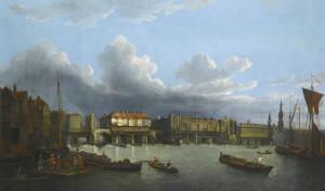 PAUL John 1700-1800,VIEW OF OLD LONDON BRIDGE,Sotheby's GB 2014-04-30