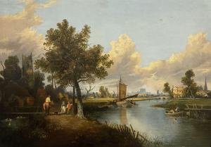 PAUL Joseph 1804-1887,View of Norwich from River Wensum with Castle a,Duggleby Stephenson (of York) 2022-07-08