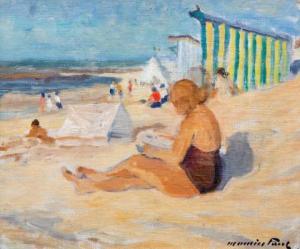 PAUL Maurice 1889-1965,Reading on the beach,Venduehuis NL 2021-05-27