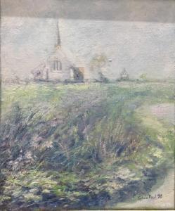 PAUL Sylvia 1900-1900,Church in Landscape,1990,Rowley Fine Art Auctioneers GB 2019-10-05