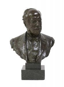 PAULIN George H.,bust of a man, wearing a bow tie, waistcoat and ja,1937,Sworders 2022-07-12