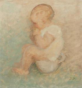 PAULSEN Julius 1860-1940,A little child is sitting on the pottie,Bruun Rasmussen DK 2024-04-01