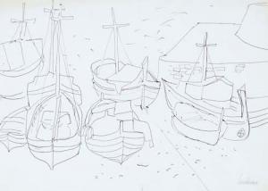 PAULUCCI Enrico 1901-1999,File di barconi da pesca,Meeting Art IT 2012-02-08