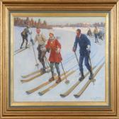 PAULUS Leonhard,Skiers on a sunny winter day. Signed Leonh. Paulus,Bruun Rasmussen 2008-01-21