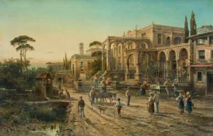 PAULUS Leonhard 1874-1943,Villa du vieux Rome à Tivoli,Schuler CH 2019-06-26