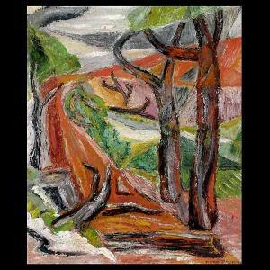 PAUSON Rose 1896-1964,Trees in a Landscape with an Orange Road,Auctions by the Bay US 2008-06-01