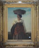 PAUWELS Ferdinand 1830-1904,Jeune Italienne porteuse de fleurs,Rops BE 2018-07-09