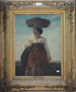 PAUWELS Ferdinand 1830-1904,Jeune Italienne porteuse de fleurs,Rops BE 2018-05-27