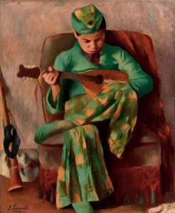 Pauwels Gaston 1897-1993,Jonge Mandolinist - Young mandoline player,1935,Christie's GB 2007-01-30