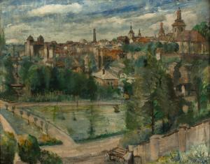 PAVEL Hložek 1898-1982,View of Mladá Boleslav,Palais Dorotheum AT 2014-09-20