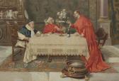 PAVESI Pietro 1844-1907,Cardinals toasting at dinner table,John Moran Auctioneers US 2020-06-24