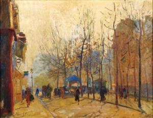 PAVIL Elie Anatole 1873-1948,A Parisian boulevard,Matsa IL 2023-12-19