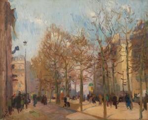 PAVIL Elie Anatole 1873-1948,Parisian street view,Matsa IL 2023-12-19