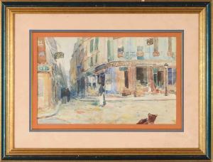 PAVIL Elie Anatole 1873-1948,Rue animée dans le quartier des Halles ,Cannes encheres, Appay-Debussy 2023-12-15
