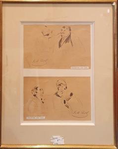 PAVIL Lina 1937-1900,Deux couples (ensemble de deux dessins),Rossini FR 2022-02-28