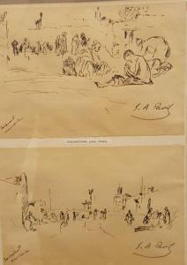PAVIL Lina 1937-1900,Deux portes à Marrakech (ensemble de deux dessins),Rossini FR 2019-10-02