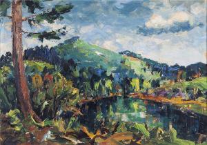 PAVLIK Vaclav 1901-1966,Lake in the mountains,1960,Vltav CZ 2021-06-17