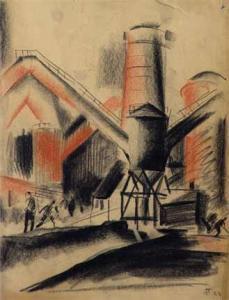 PAVLOV Semeon Andreevich 1893-1941,Industrial landscape No.1,1923,Sovcom RU 2009-05-20