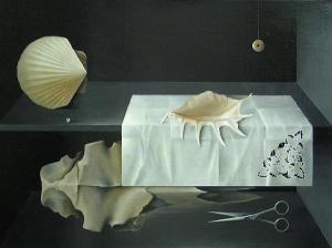 PAVLOVICH YANOSKEVICH Alexander,Still life with seashells, skull and scissor,2001,Bonhams 2010-07-18