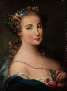 PAVONA DE UDINE Francesco 1695-1777,BILDNIS EINER JUNGEN FRAU ALS FLORA,Hampel DE 2012-06-19