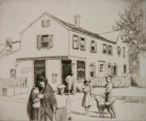 PAXTON William 1930-2009,Street Scene, New England,1920,Rachel Davis US 2017-06-10