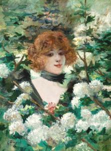 PAYEN Georges 1800-1900,Woman in a garden,De Vuyst BE 2021-03-06