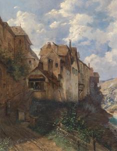 PAYER C,Mountain Village Scene,1887,Palais Dorotheum AT 2013-02-07