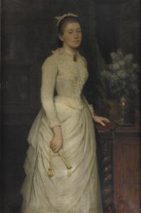 PAYER Ernst 1862-1937,Portrait of a young lady, standing full-length, in,Christie's GB 2009-12-15
