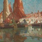 PAYNE Edgar Alwin 1883-1947,The Water Front Sottomarina Italy,John Moran Auctioneers US 2023-11-14