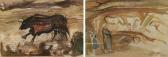 Payne Edward Raymond 1906-1991,Wall Painting - Caves at Lascaux,1957,Tennant's GB 2018-06-02