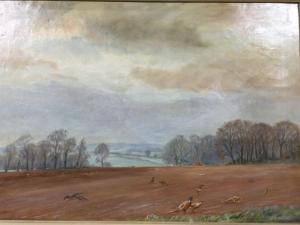 PAYNE Ernest 1903-1994,country landscape with pheasants in field,Jim Railton GB 2022-02-18