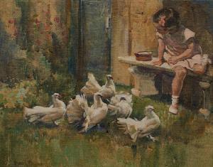 PAYNE Frankie 1885-1975,Feeding the Birds,Shapiro AU 2017-08-29