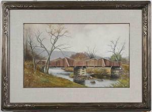 PAYNE GEORGE S 1860-1938,The Covered Bridge,Brunk Auctions US 2019-09-13