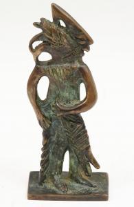 PEACOCK Joseph 1783-1837,Kokopelli Type Figure Holding a Fish,2004,Burchard US 2022-07-16