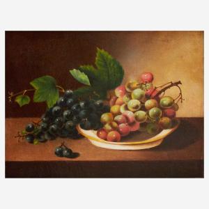 PEALE Margaretta Angelica,Still Life with Black and Green Grapes in a Plate ,Freeman 2022-06-05