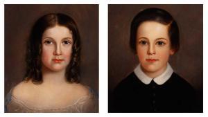 PEALE Mary Jane,Portraits of Albert Peale , Age 9, and Clara E. Pe,1858,William Doyle 2024-04-10
