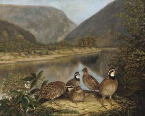 PEALE Titian Ramsey 1800-1885,Five Bobwhites at the Delaware Water Gap,1868,Christie's GB 2002-12-05