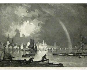 PEARCE CYRIL 1882-1967,Harbour with Rainbow,1921,Keys GB 2016-05-11
