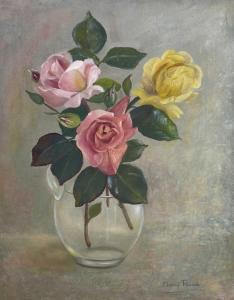 PEARCE MARY,Roses in a Glass Vase,David Lay GB 2022-07-14