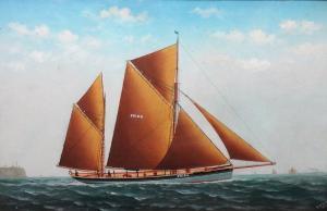 PEARN W,The Yacht Carina off the coast,1910,Bellmans Fine Art Auctioneers GB 2019-06-15