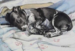 PEARSE Norah 1885-1980,SLEEPING DOG,Ross's Auctioneers and values IE 2020-05-07