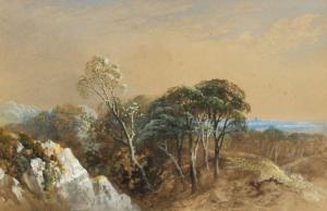 PEARSON G 1900-1900,a tree lined landscape with a coastline,1858,John Nicholson GB 2021-08-11