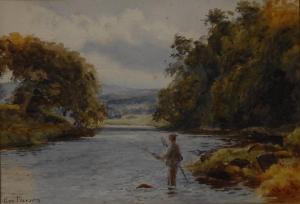 Pearson Guy,Casting a fly on the River Dove,19th century,Bamfords Auctioneers and Valuers 2018-01-17