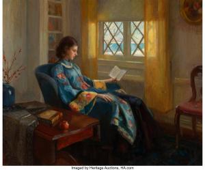PEARSON Marguerite Stuber 1898-1978,Lady Reading in Robe,Heritage US 2024-04-11