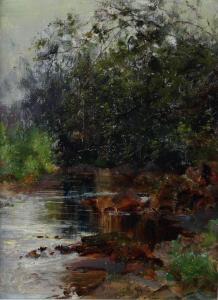 PEARSON Robert,'A Quiet Nook' river with over hanging trees,Morphets GB 2018-11-29