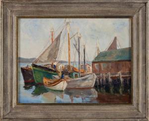 PEASLEE Marguerite Elliott 1901-1961,Boats Docked, Cape Ann,Eldred's US 2023-03-23